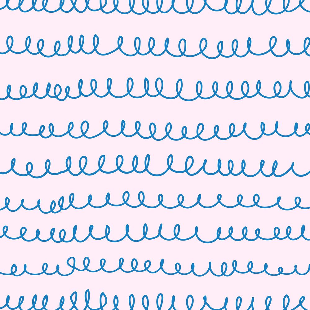 Doodle background, blue spiral pattern design
