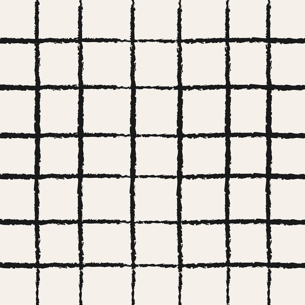 Grid pattern background black doodle, simple design