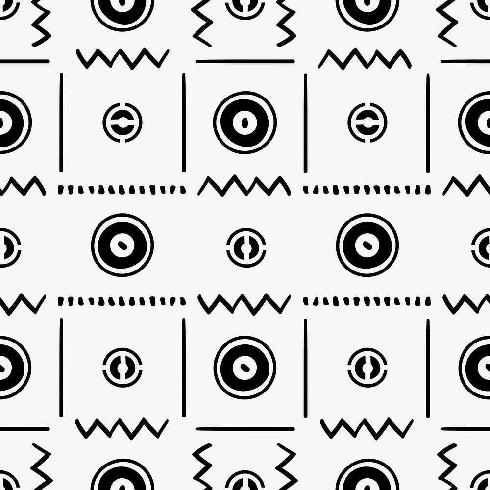 Pattern background, tribal seamless aztec design, black and white geometric style, vector