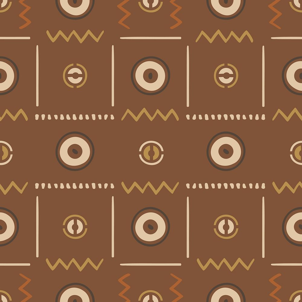 Pattern background, tribal seamless aztec design, brown geometric style