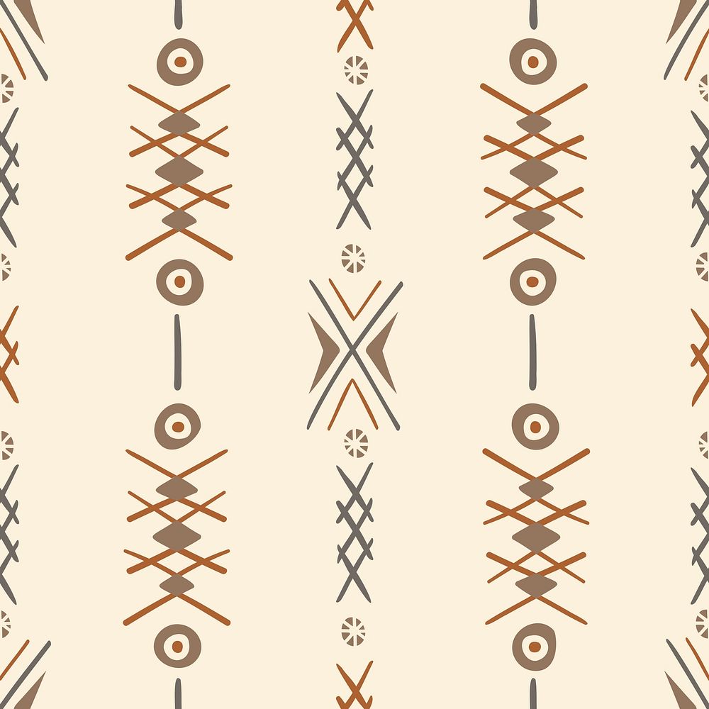 Tribal seamless pattern background, beige Aztec design