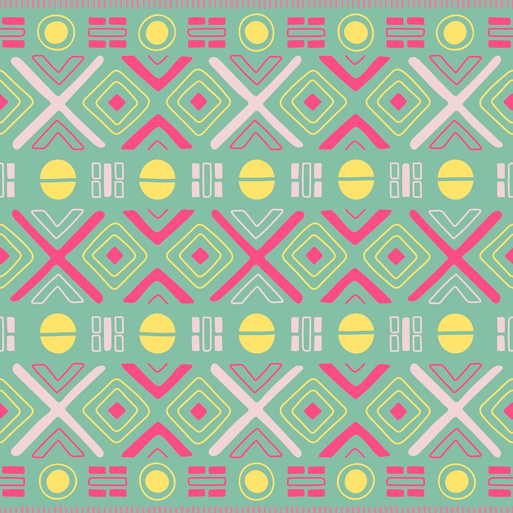 Tribal pattern background, colorful seamless aztec design, vector