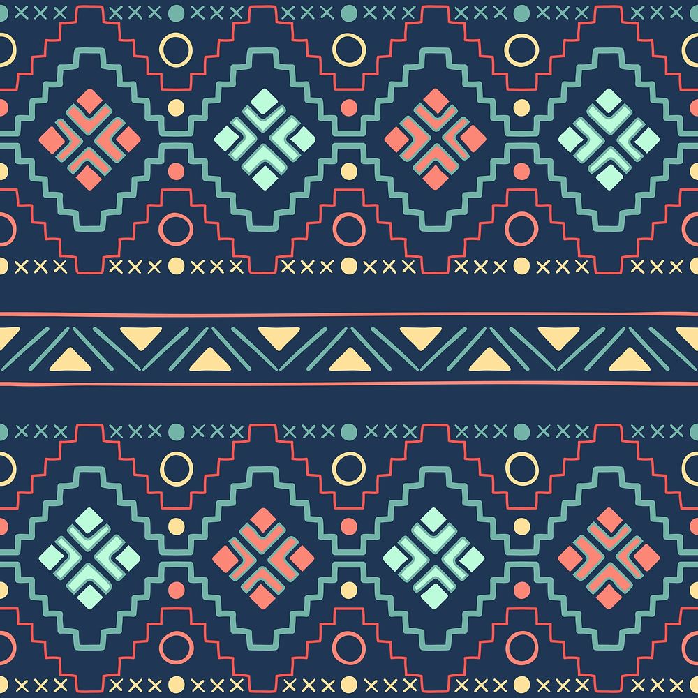 Ethnic pattern background, colorful seamless Aztec design