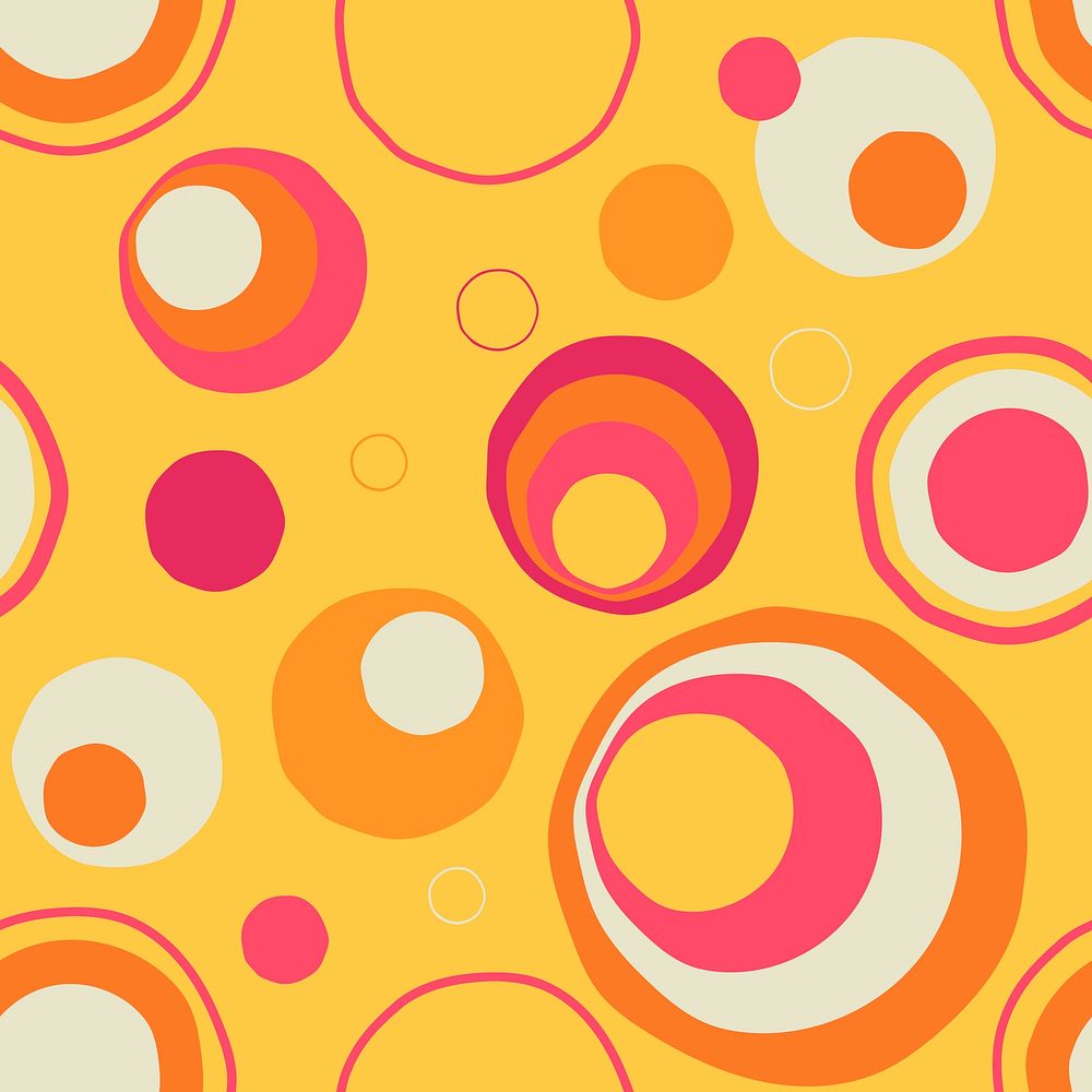 Retro pattern background, seamless circle abstract shape