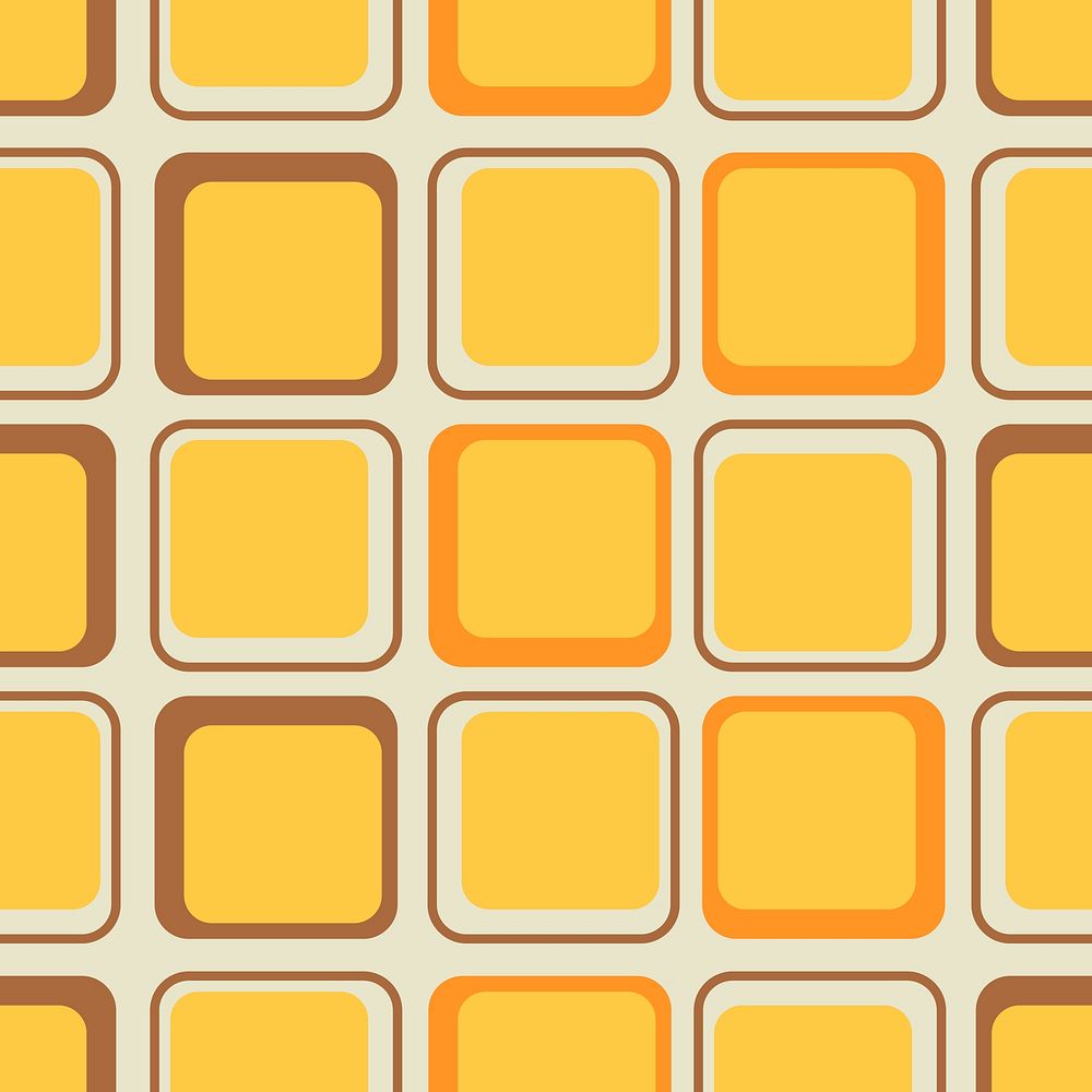 Seamless pattern background, geometric 60s yellow design