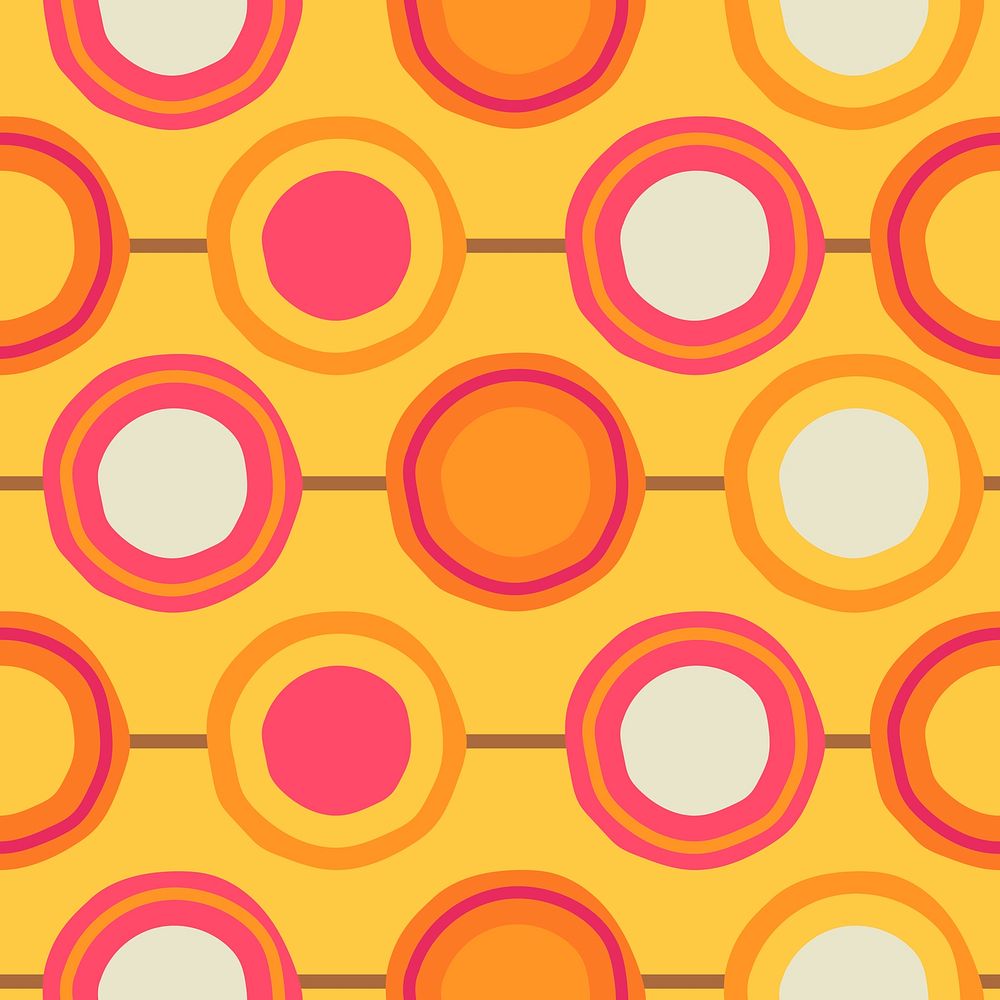 Retro pattern background, seamless circle abstract shape
