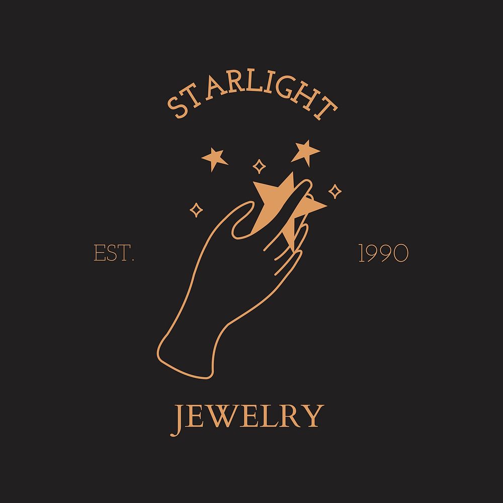 Aesthetic star logo template, editable minimal design vector