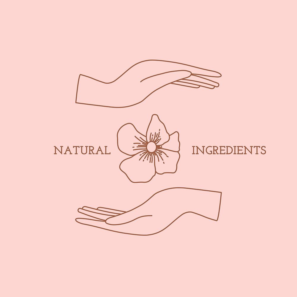 Aesthetic flower logo template, for natural health & wellness branding vector