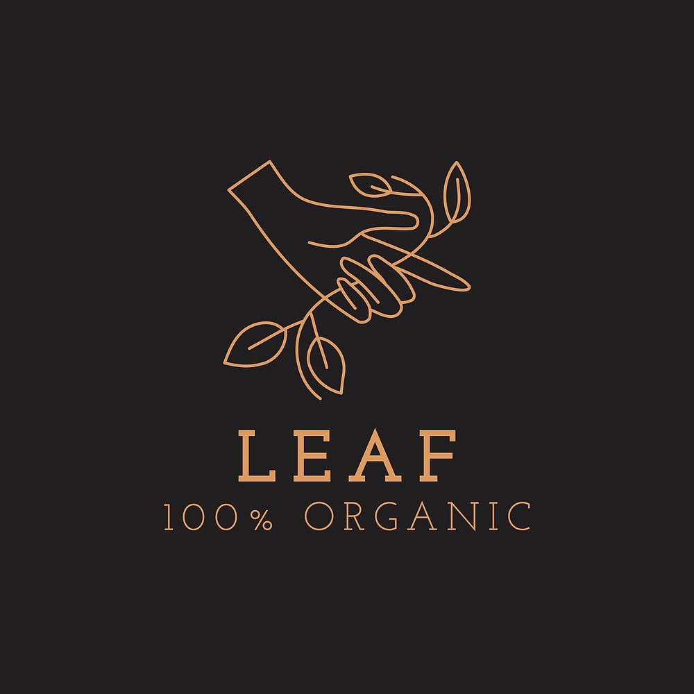 100% organic logo template design, for health & wellness branding vector