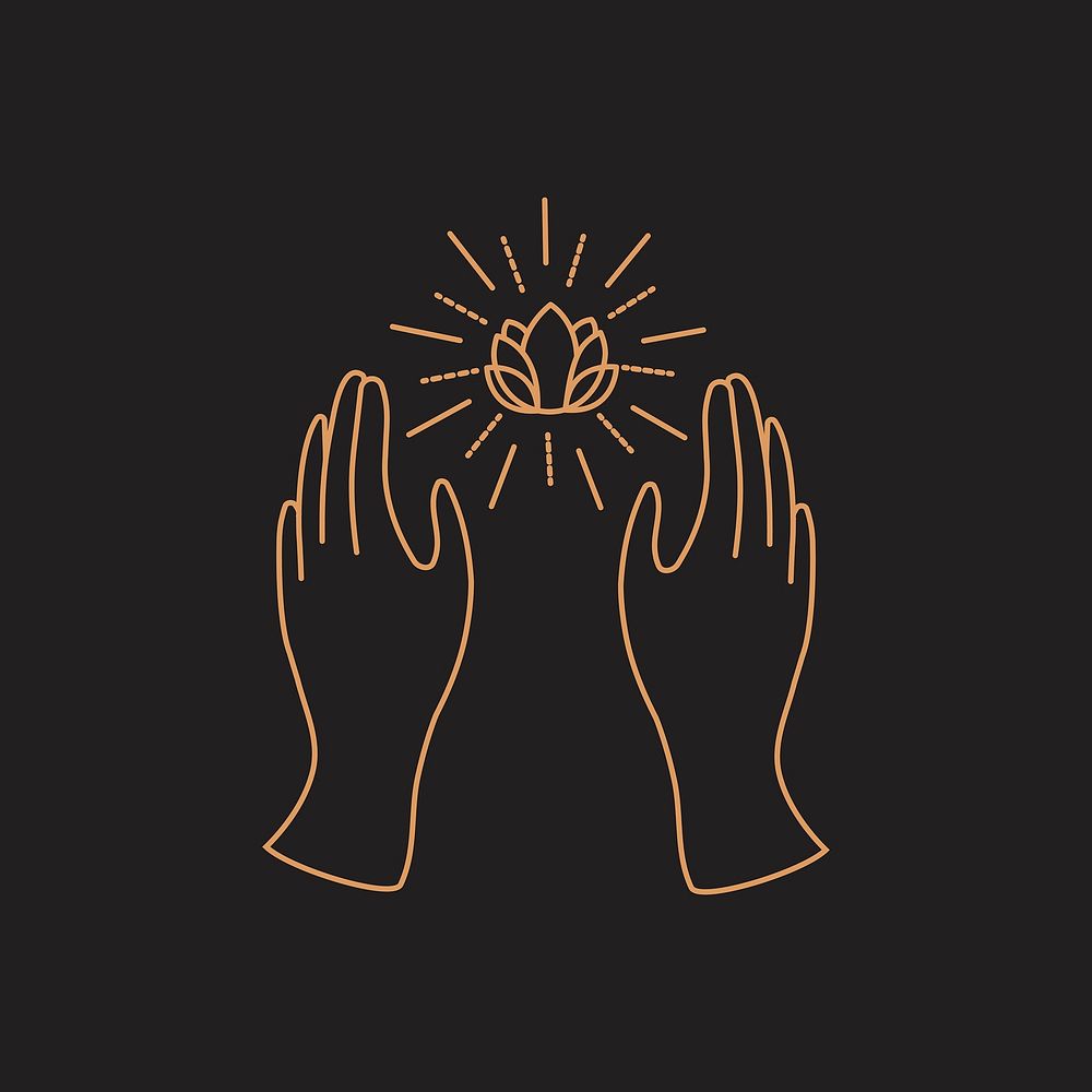 Aesthetic hand logo element, minimal vector