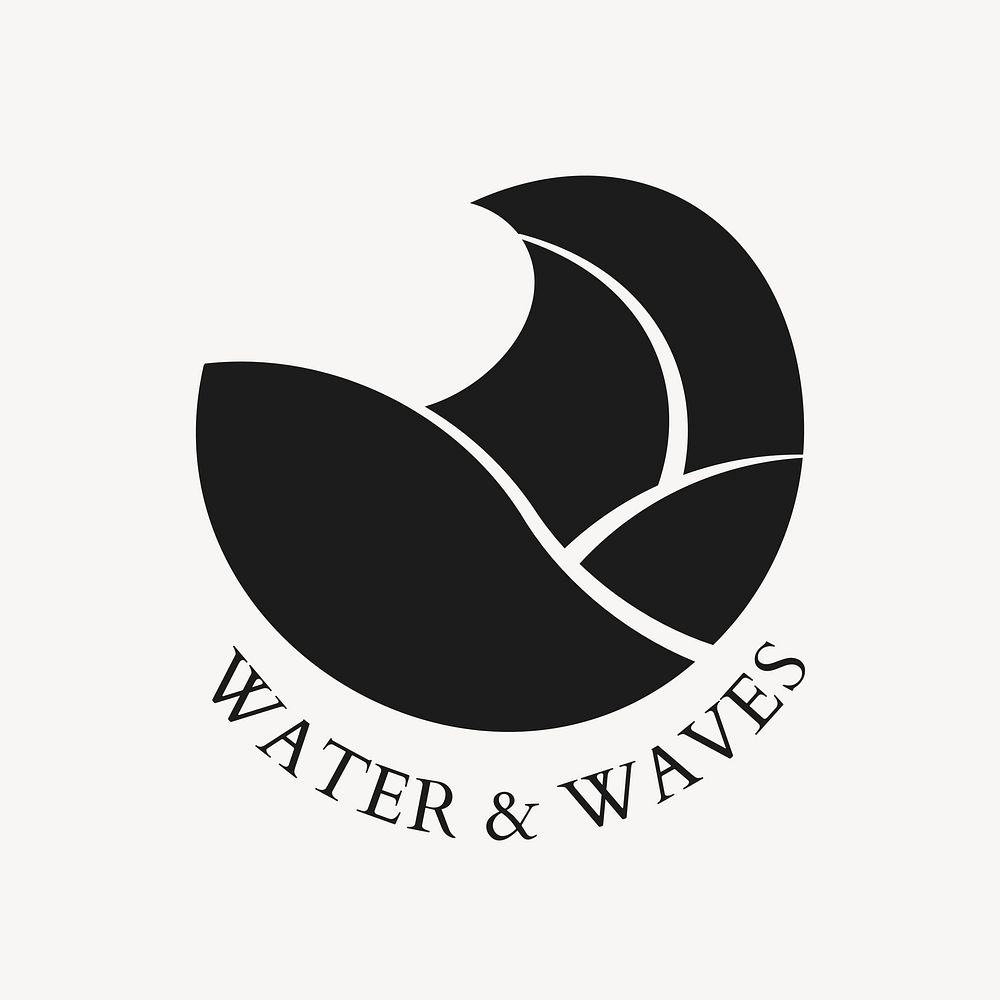 Environment business logo template, black modern water design vector
