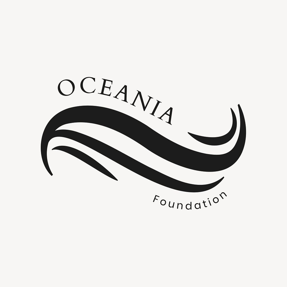 Ocean wave logo template, foundation business, animated graphic vector