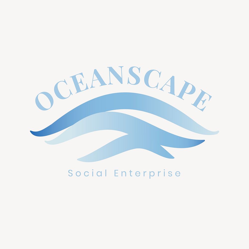 Creative ocean logo template, water illustration for business vector