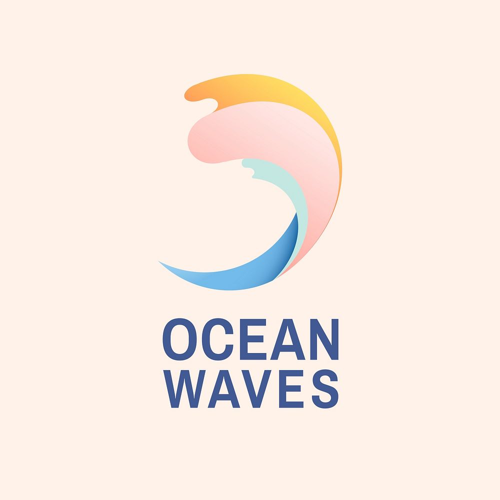 Ocean wave logo template, water business, professional graphic vector
