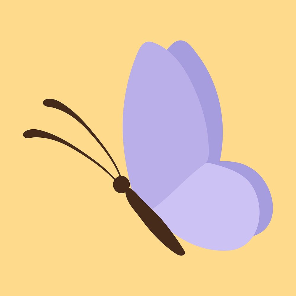 Cute purple butterfly, design for kids