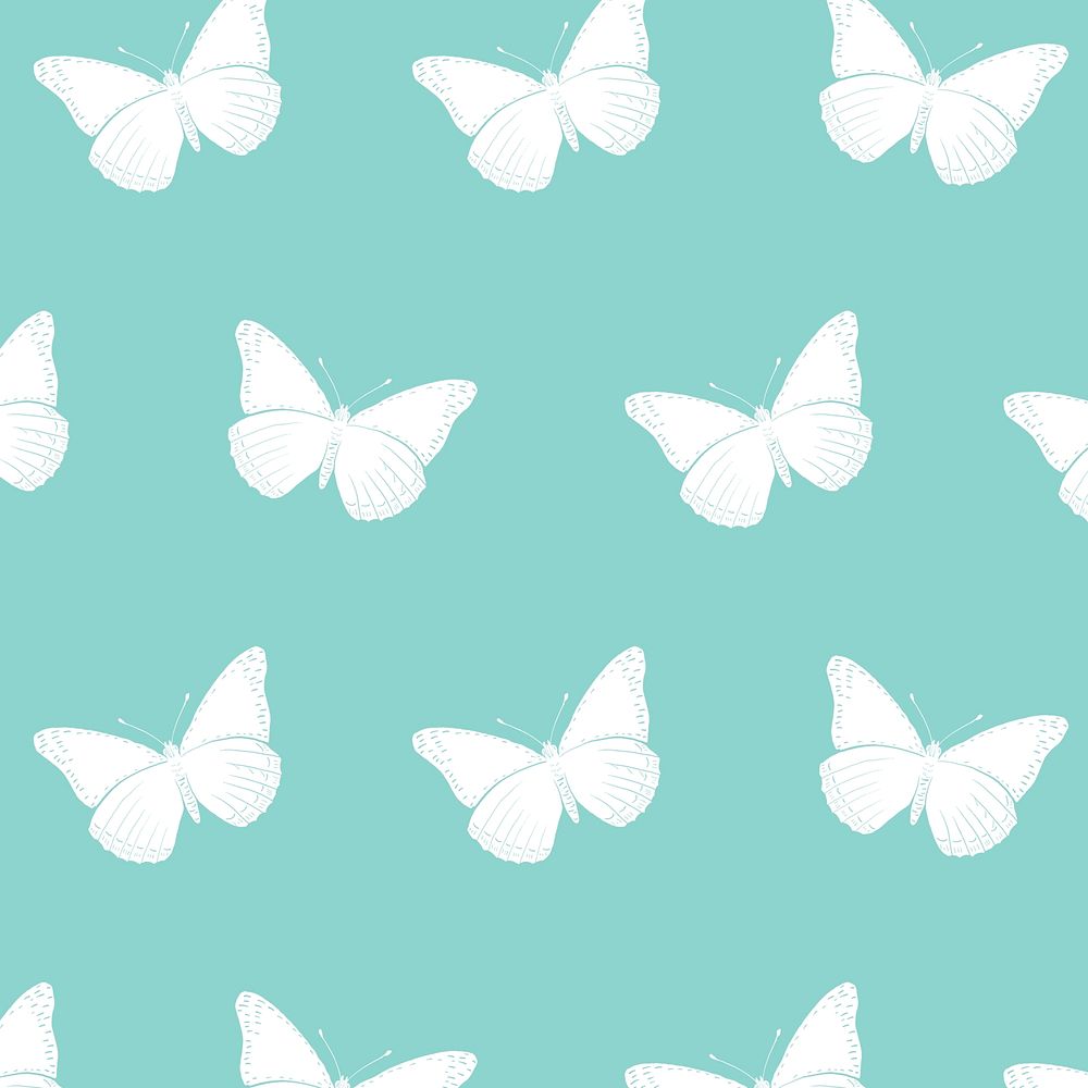 Butterfly pattern, mint green minimal design