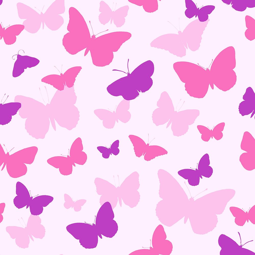 Pink butterfly pattern, feminine design 