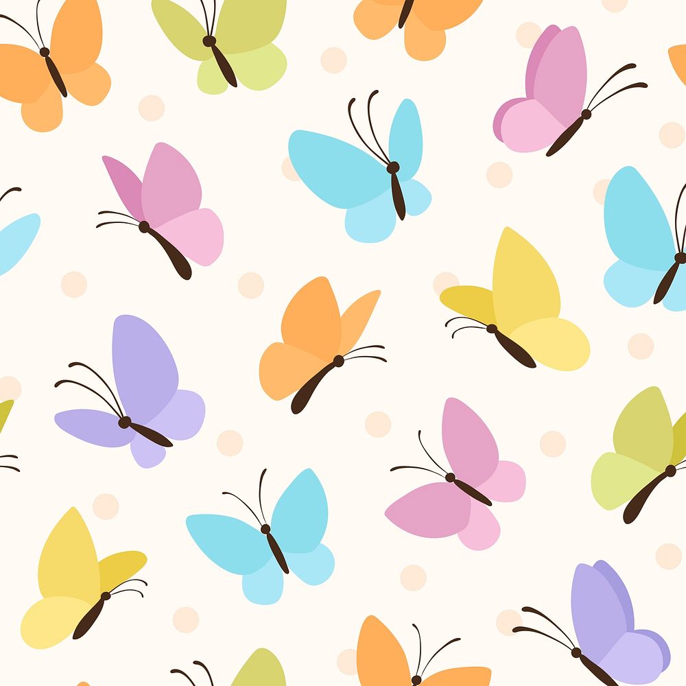 Colorful butterfly pattern, cute background