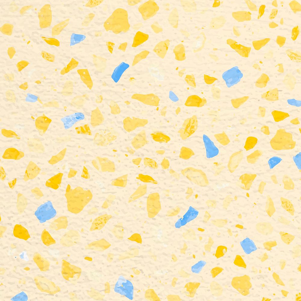 Aesthetic Terrazzo background, abstract yellow pattern