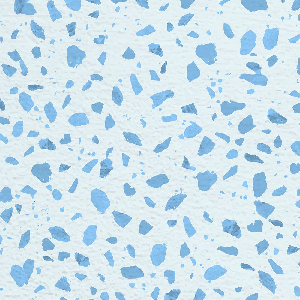 Blue background, aesthetic Terrazzo design vector