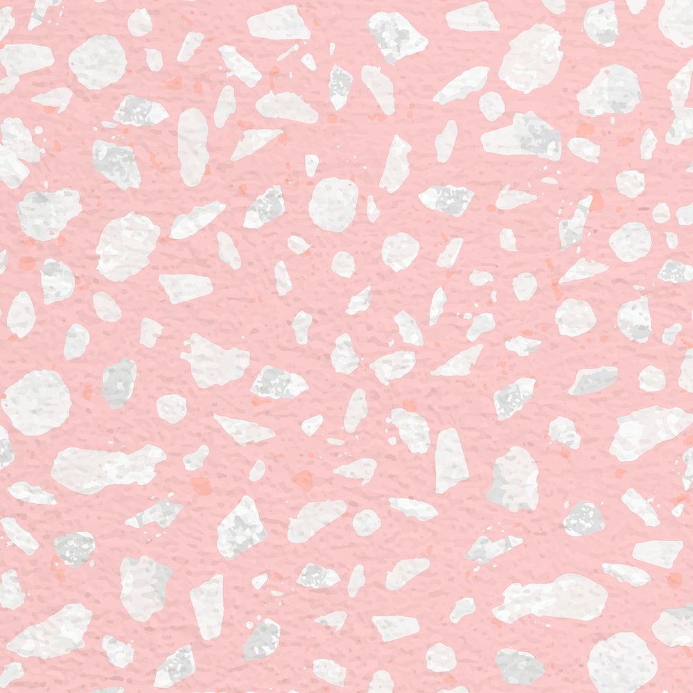 Pink background, aesthetic Terrazzo design vector