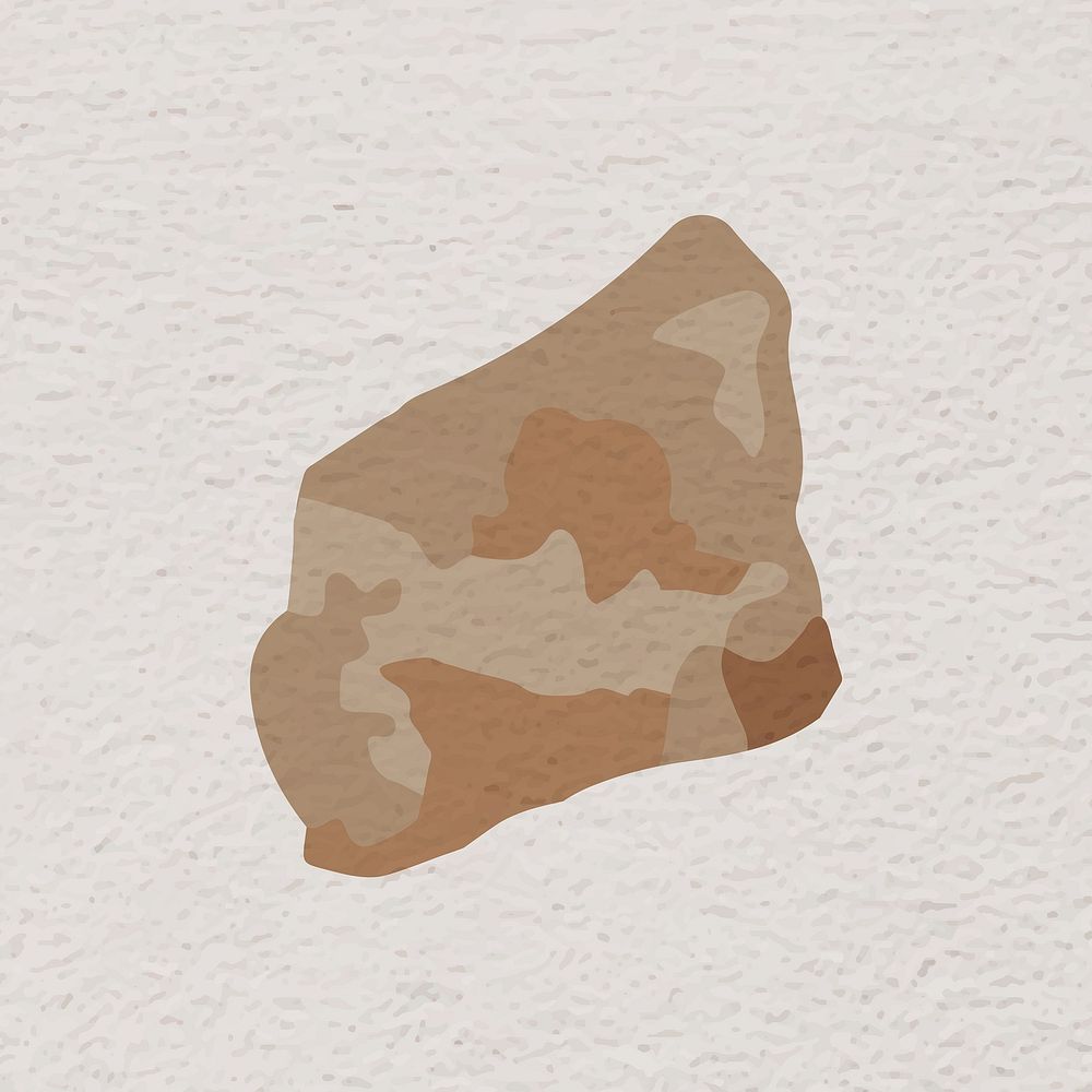 Brown stone shape, abstract terrazzo element 