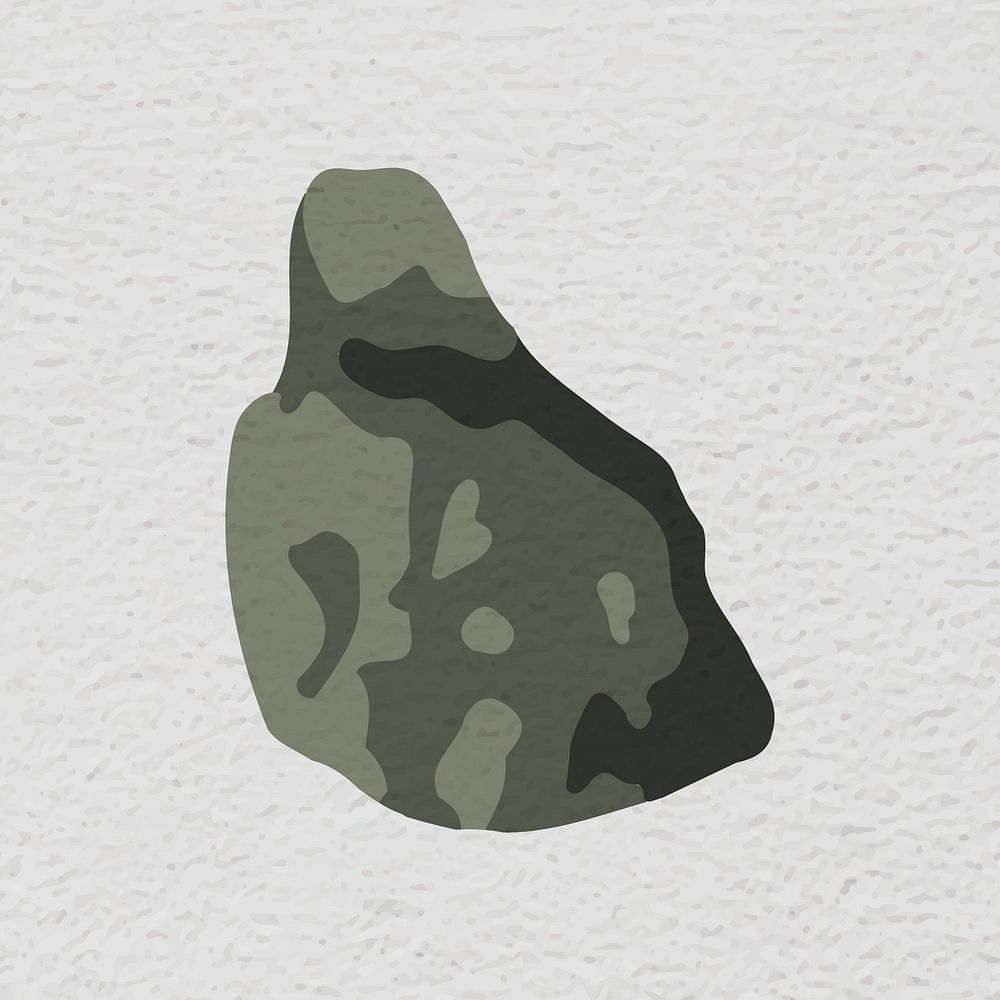 Gray abstract stone shape, sticker vector