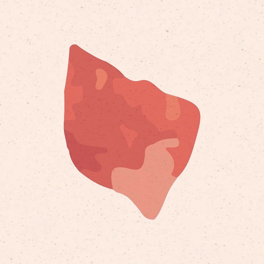 Red abstract stone shape