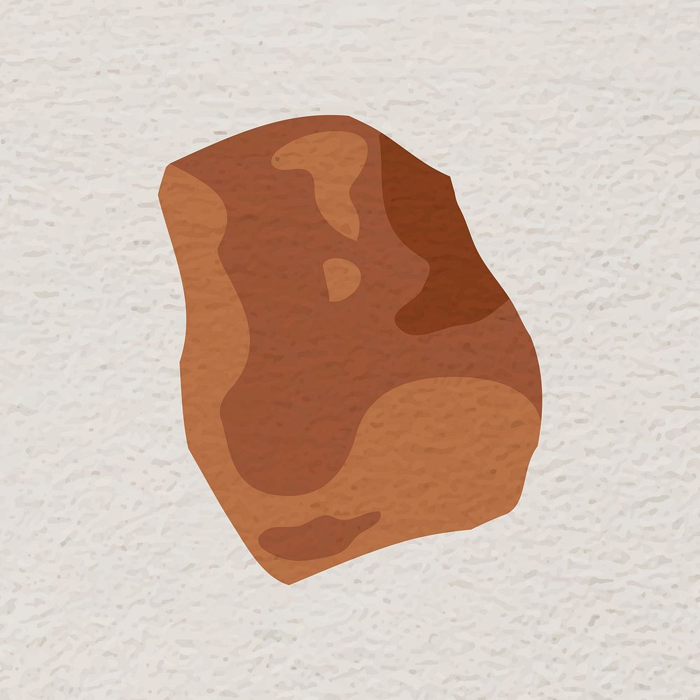 Brown abstract stone shape, sticker vector
