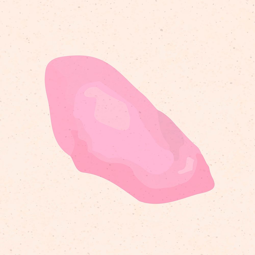 Pink abstract stone shape, sticker vector