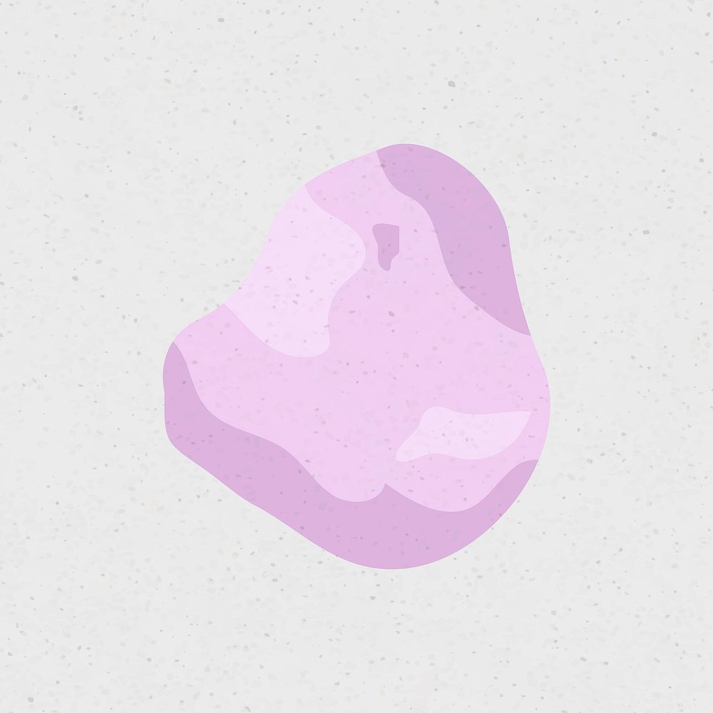 Abstract stone shape, purple sticker vector