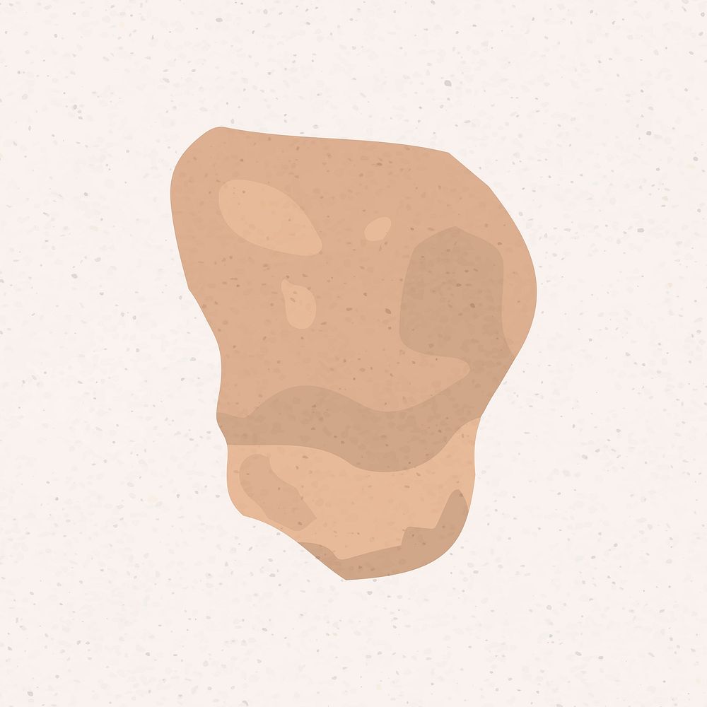 Brown stone shape, abstract terrazzo element 