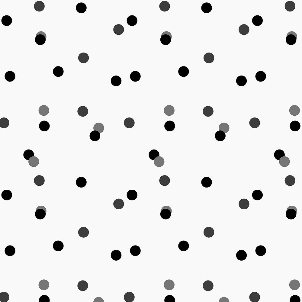White background, polka dot pattern in black simple design vector