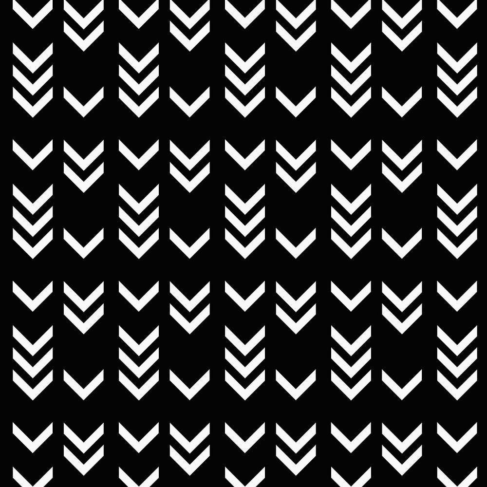 Arrow pattern background, black zigzag, simple design vector