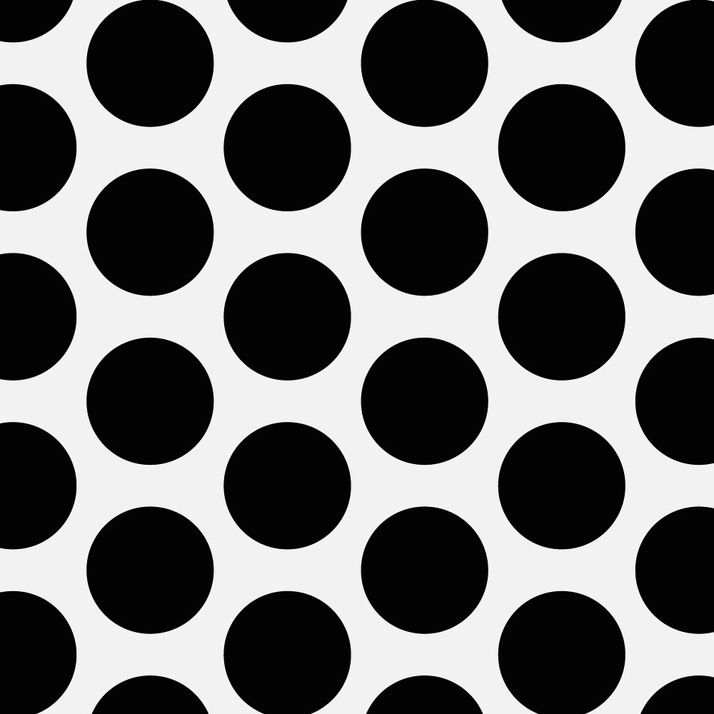 Gray background, polka dot pattern in black simple design vector