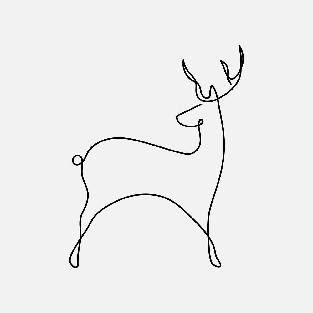Minimal deer line art illustration