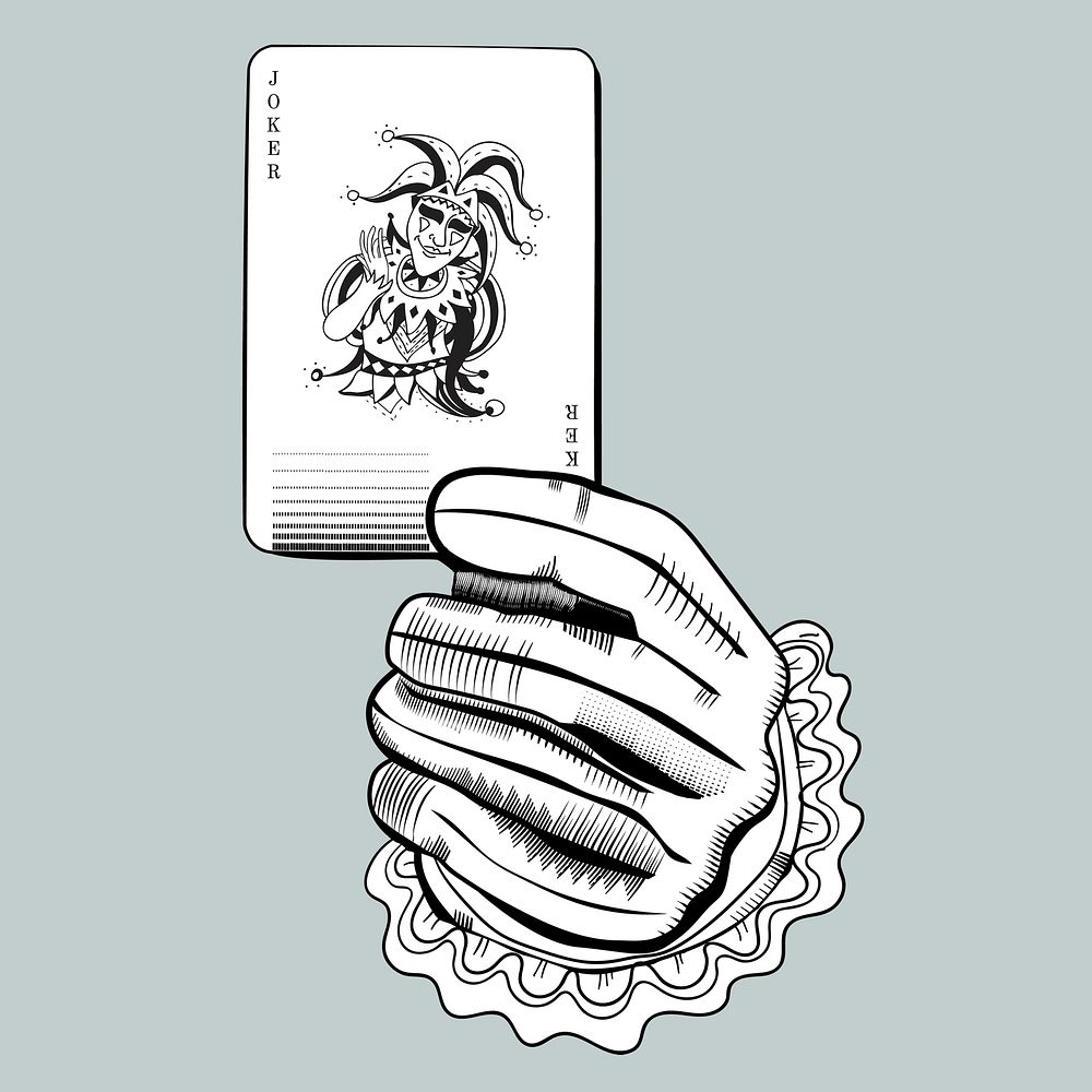 Psd casino playing card hand illustration