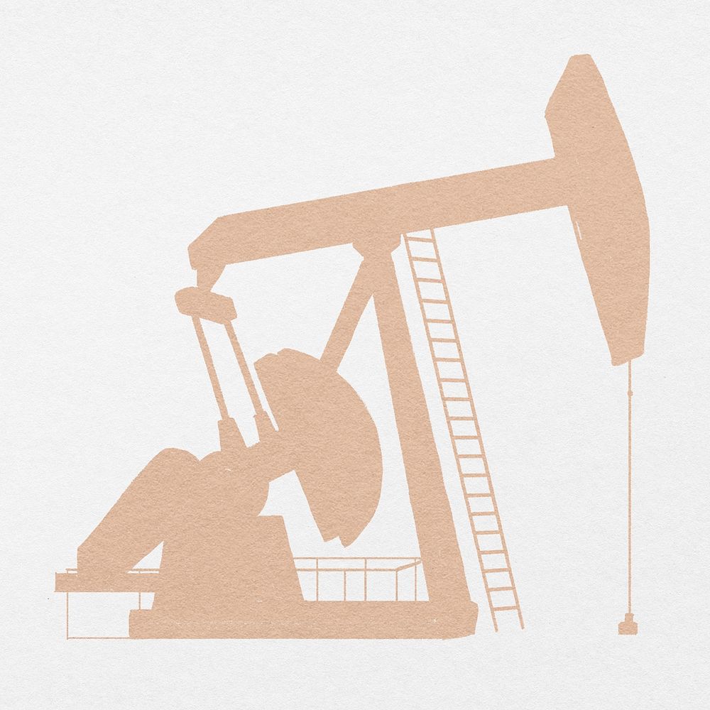 Oil patch silhouette, industrial illustration
