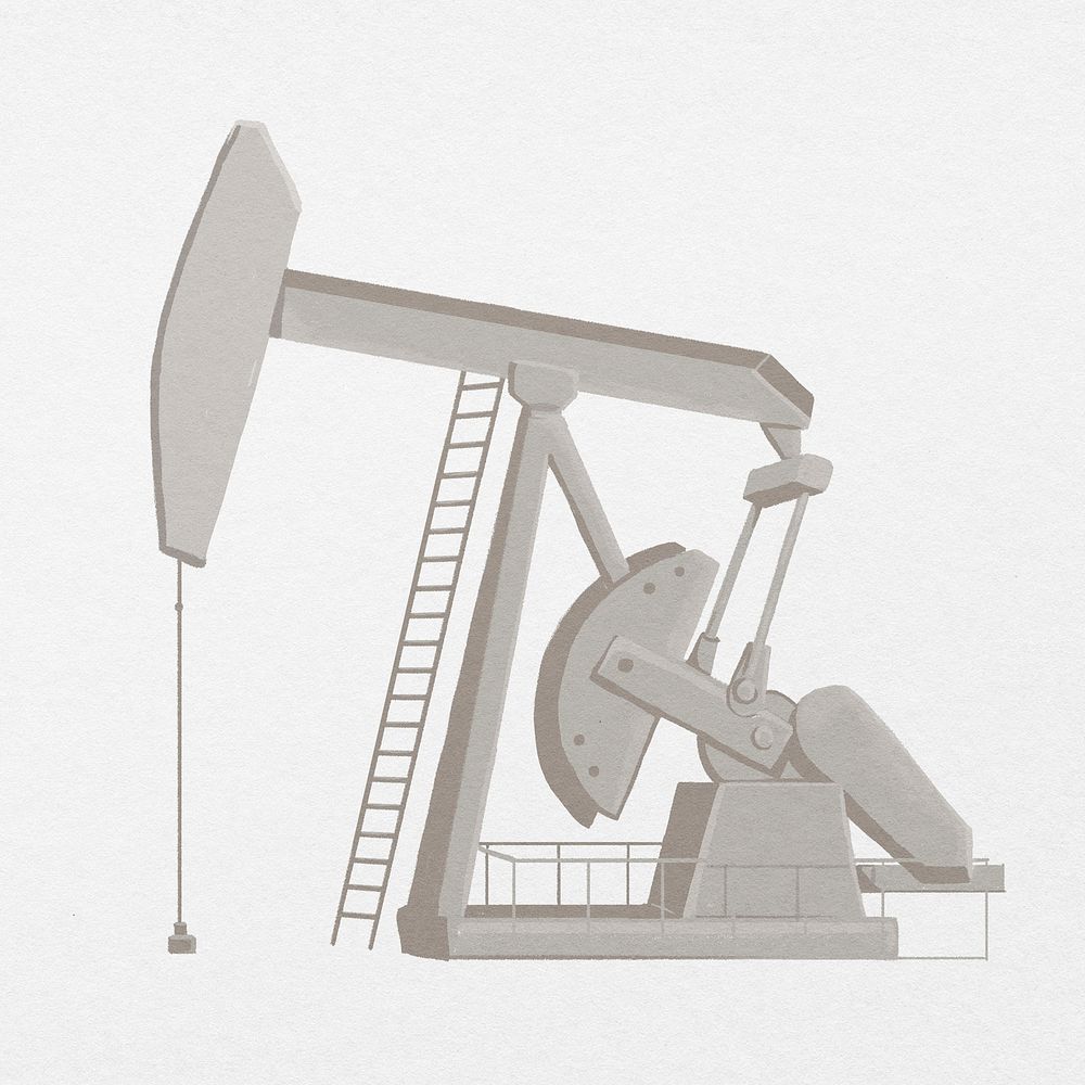 Oil patch, industrial illustration psd