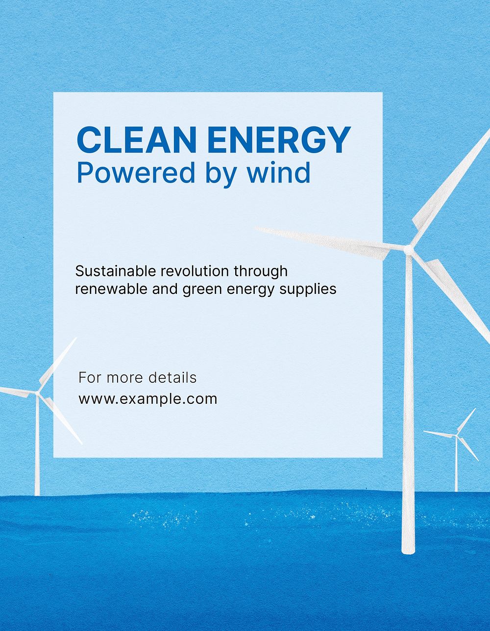 Clean energy flyer template, offshore wind farm psd