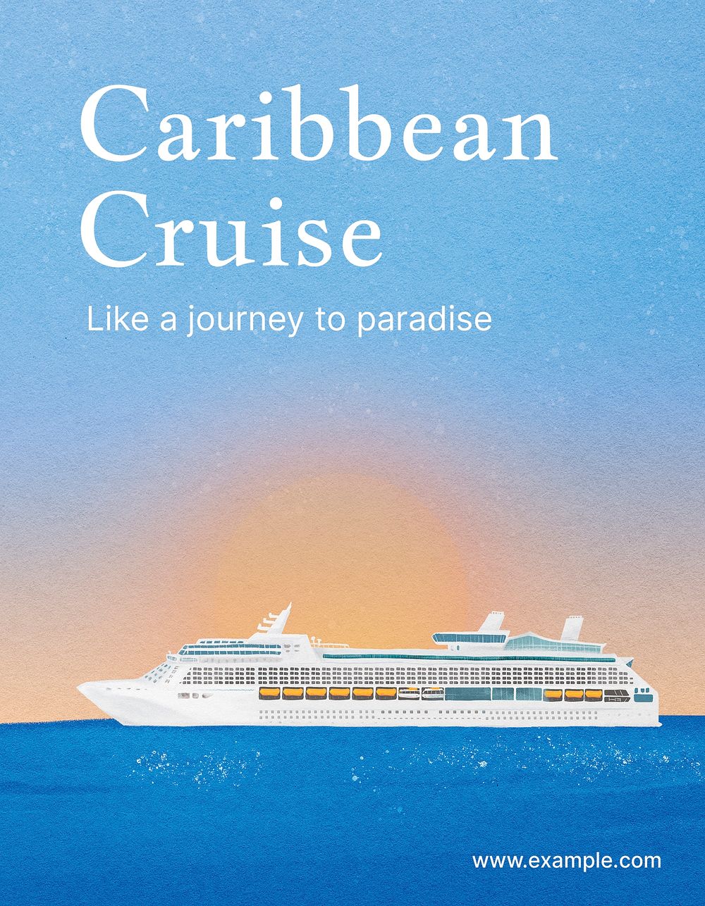 Caribbean cruise flyer template, tourism industry psd