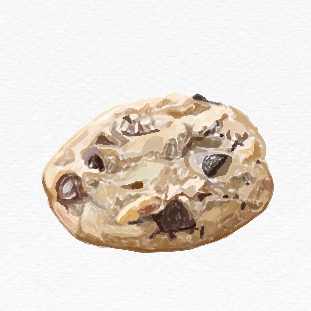 Hand drawn cookie psd watercolor illustration
