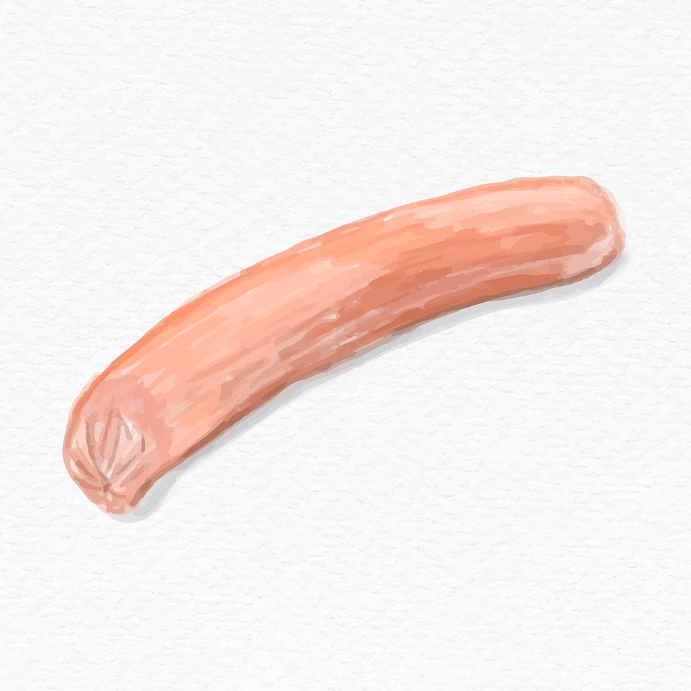 Pink sausage food psd hand drawn