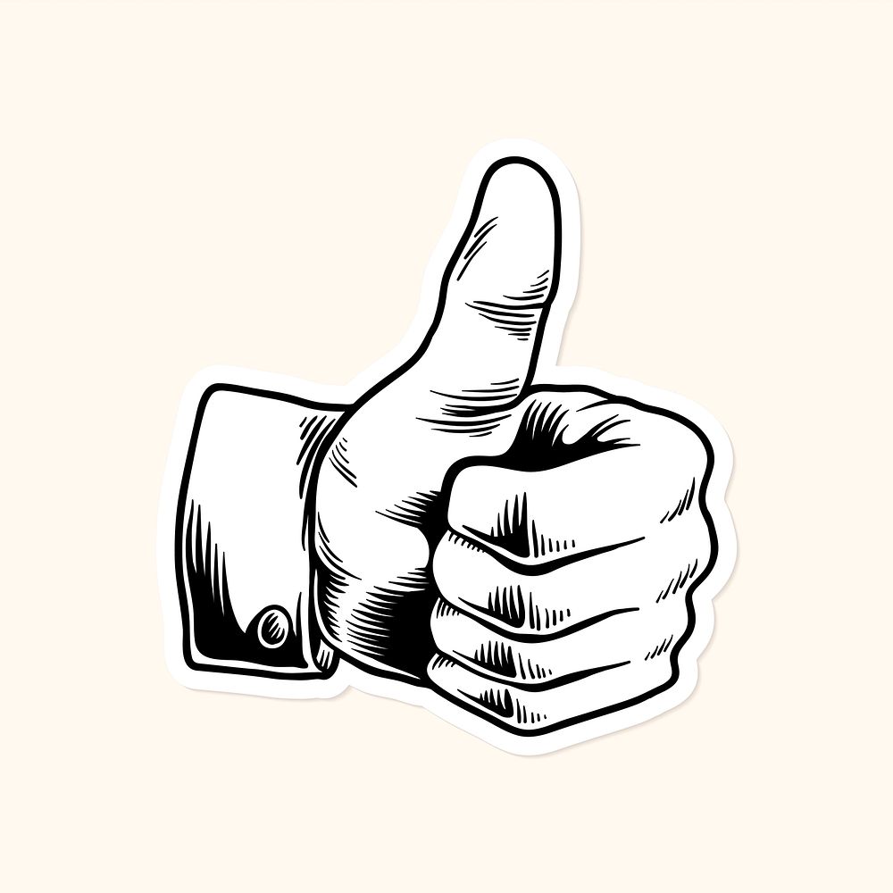 Thumbs up sticker design resource vector 