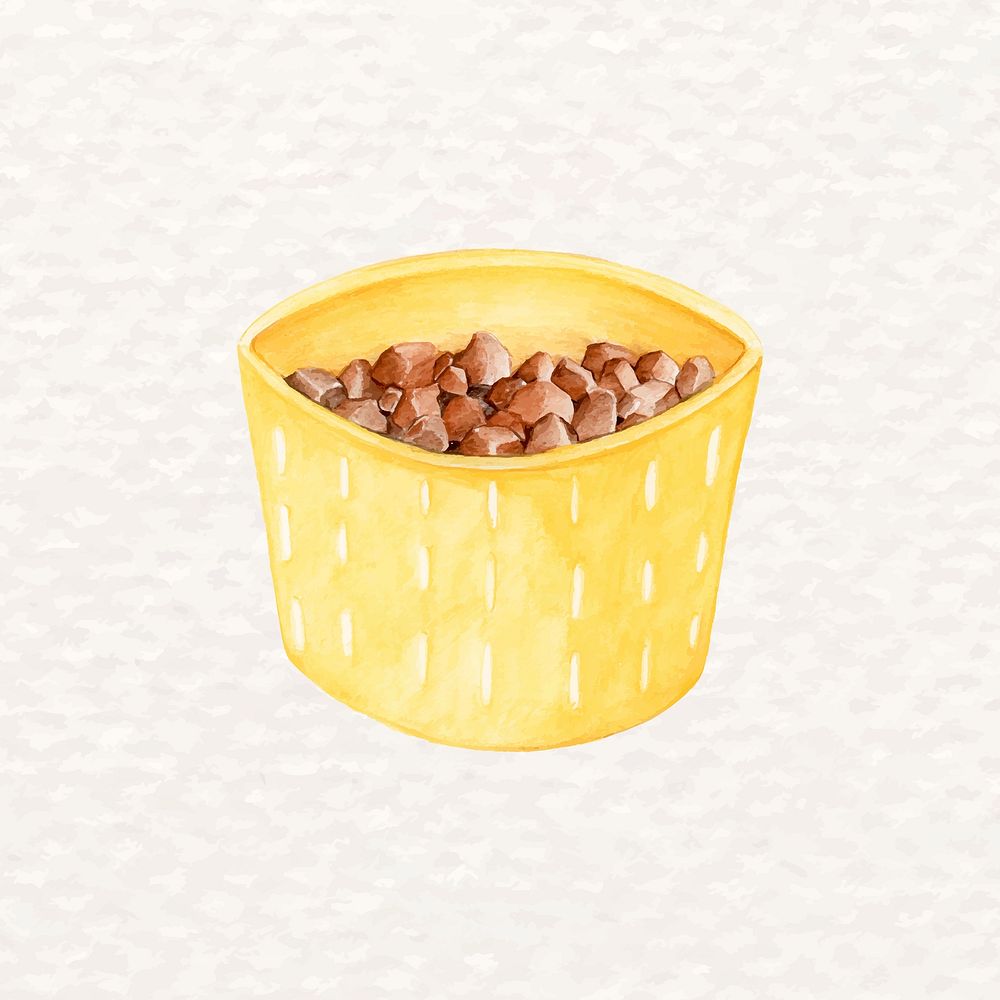 Yellow flower pot watercolor psd 