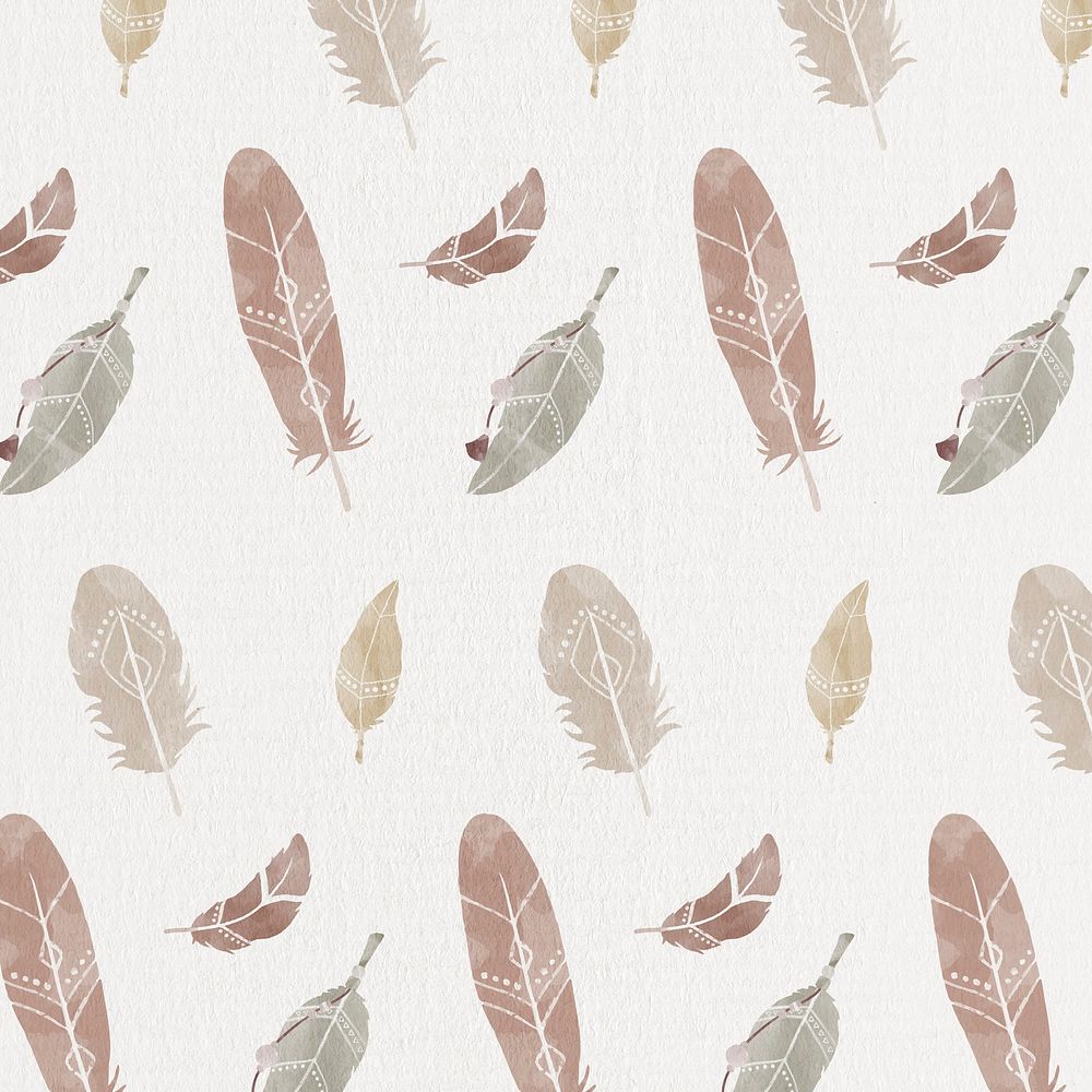 Earth tone Bohemian feather background
