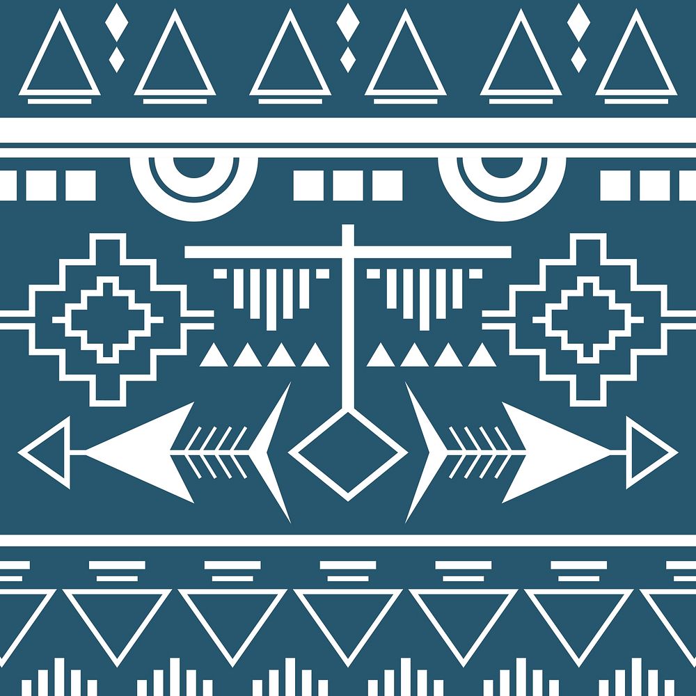 Ethnic blue background, seamless pattern vector