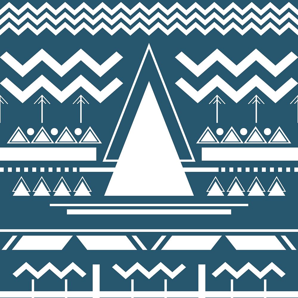 Tribal Aztec pattern, blue background vector