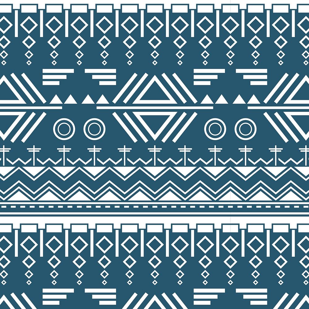 Native American seamless pattern, tribal background vector, white textile