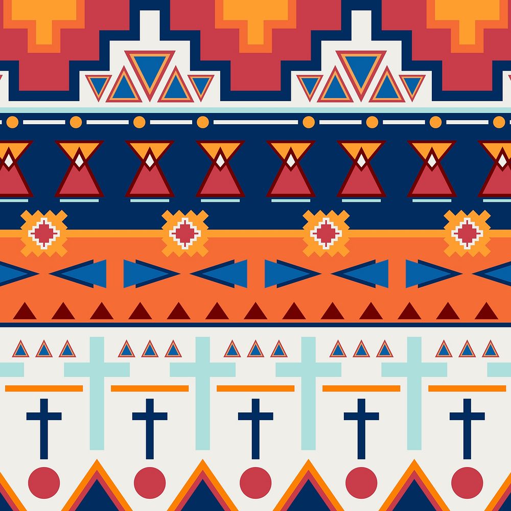 Native American seamless pattern background, fabric design